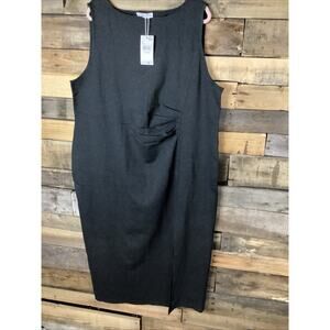 Mango Women’s Cut Out Ruched MIDI Dress Black Size 4XL